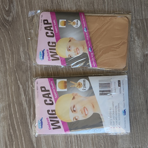 NEW 4 Count Wig Caps Nude/Beige One Size - Picture 3 of 4